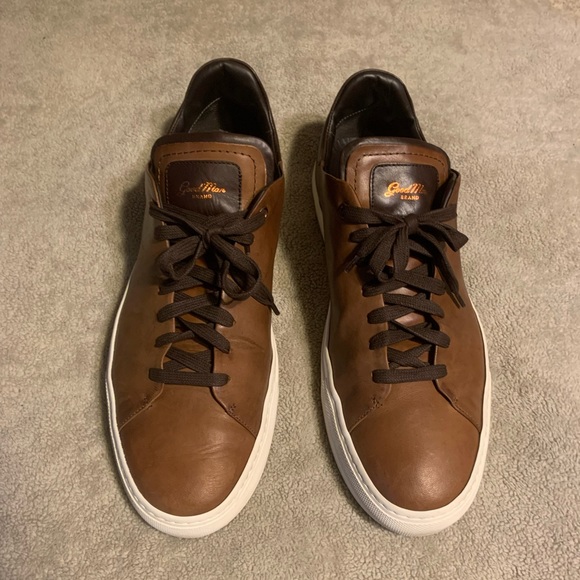 Goodman Brand Italy Casual Sneakers Mens Size 11 US Brown White - Picture 1 of 13